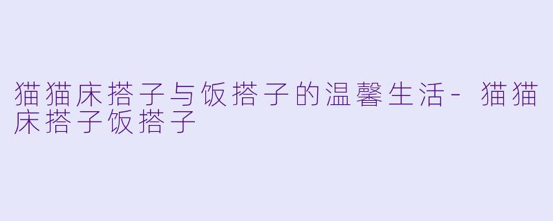 猫猫床搭子与饭搭子的温馨生活-猫猫床搭子饭搭子