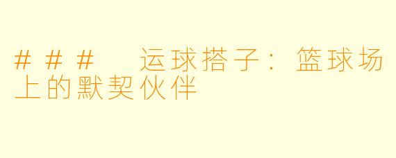 ### 运球搭子：篮球场上的默契伙伴