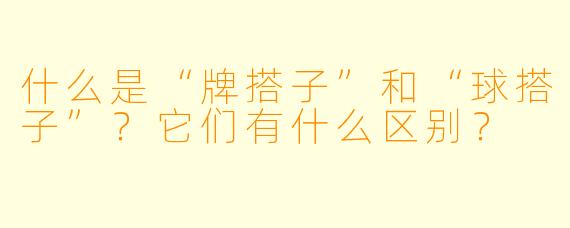 什么是“牌搭子”和“球搭子”?它们有什么区别?