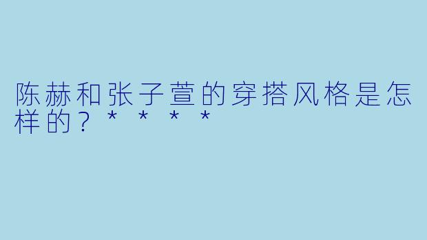 陈赫和张子萱的穿搭风格是怎样的?****
