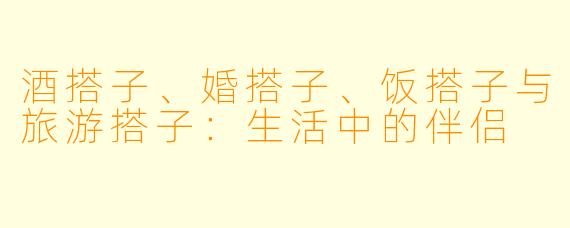 酒搭子、婚搭子、饭搭子与旅游搭子：生活中的伴侣