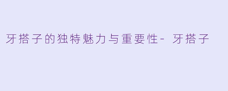 牙搭子的独特魅力与重要性-牙搭子