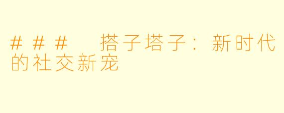 ### 搭子塔子：新时代的社交新宠