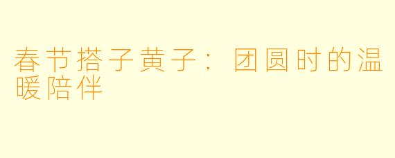 春节搭子黄子：团圆时的温暖陪伴