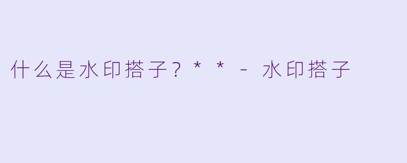 什么是水印搭子？**
