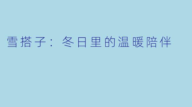 雪搭子：冬日里的温暖陪伴