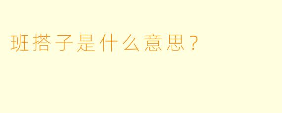 班搭子是什么意思？
