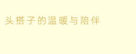 头搭子的温暖与陪伴