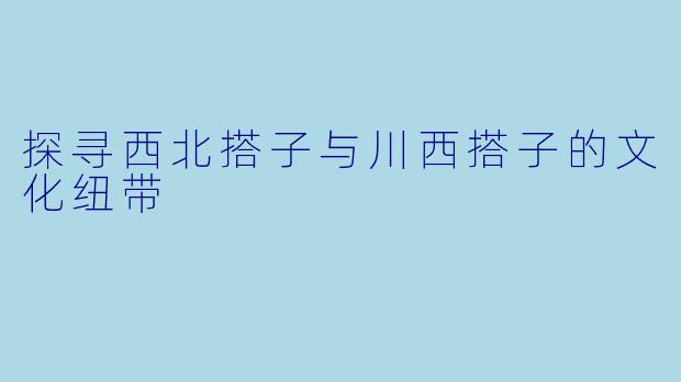 探寻西北搭子与川西搭子的文化纽带