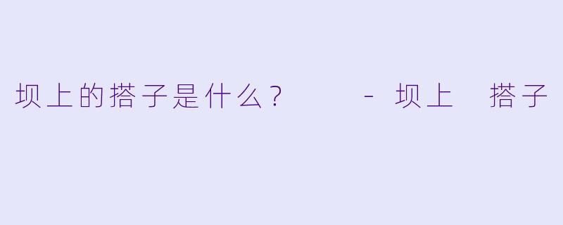 坝上的搭子是什么？  
