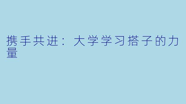 携手共进：大学学习搭子的力量