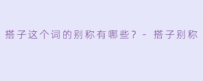 搭子这个词的别称有哪些？