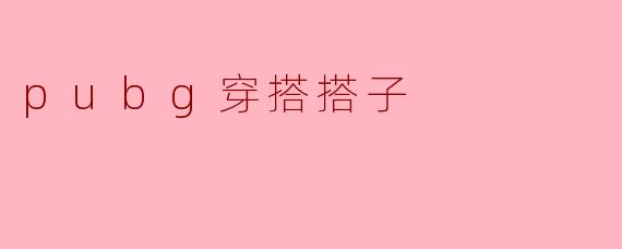 pubg穿搭搭子