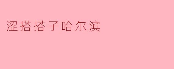 ** 什么是“涩搭搭子哈尔滨”？**