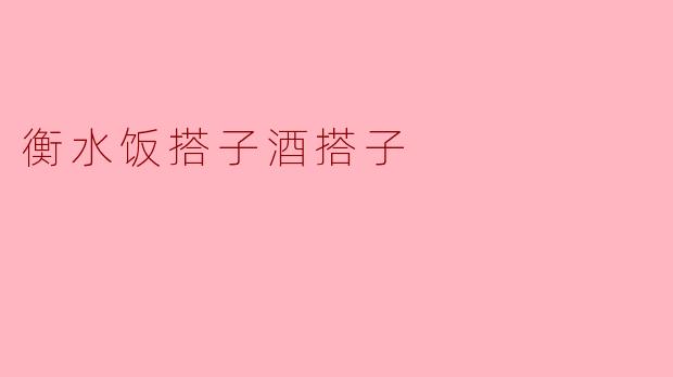 衡水饭搭子酒搭子
