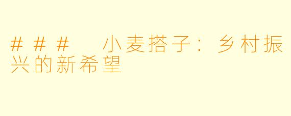 ### 小麦搭子：乡村振兴的新希望