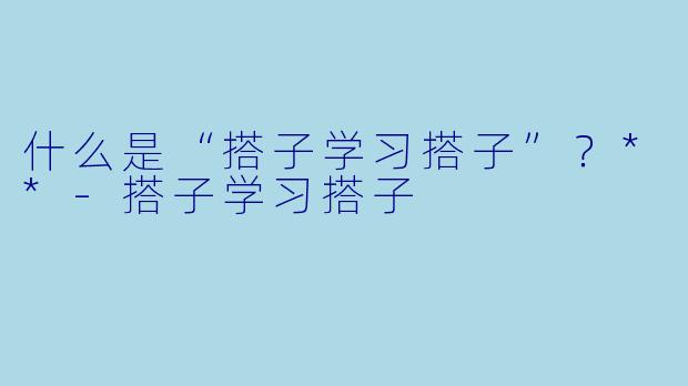 什么是“搭子学习搭子”？**
