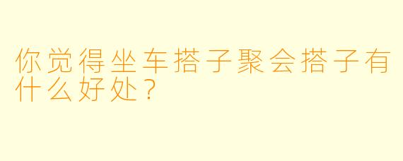 你觉得坐车搭子聚会搭子有什么好处？