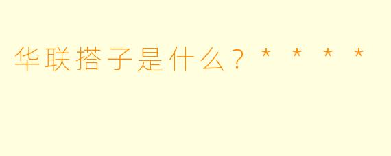 华联搭子是什么？****