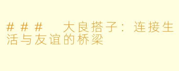 ### 大良搭子:连接生活与友谊的桥梁