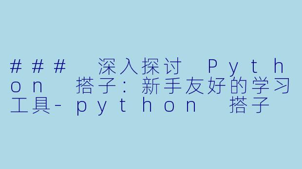 ### 深入探讨 Python 搭子：新手友好的学习工具-python 搭子