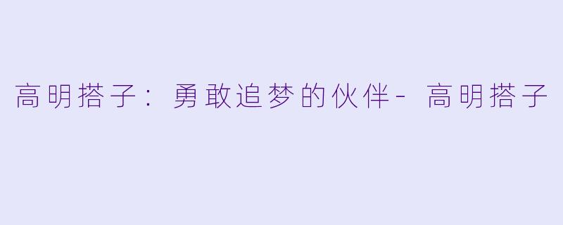 高明搭子:勇敢追梦的伙伴