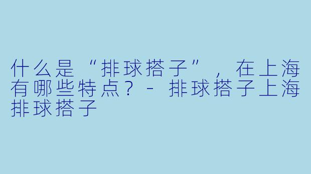 什么是“排球搭子”,在上海有哪些特点?