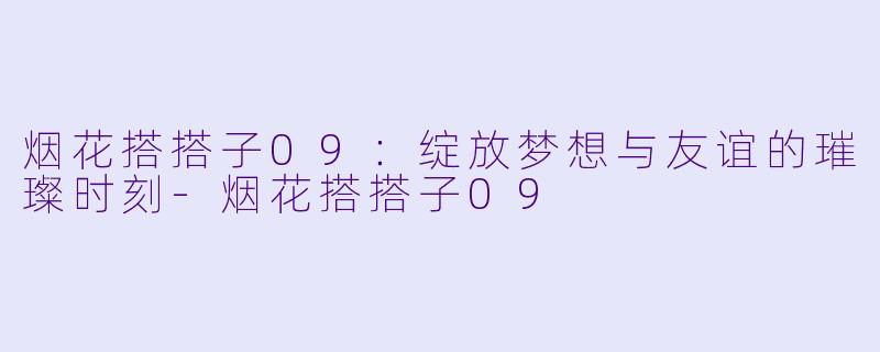 烟花搭搭子09：绽放梦想与友谊的璀璨时刻-烟花搭搭子09
