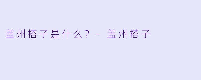 盖州搭子是什么？