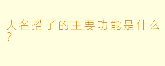 大名搭子的主要功能是什么？