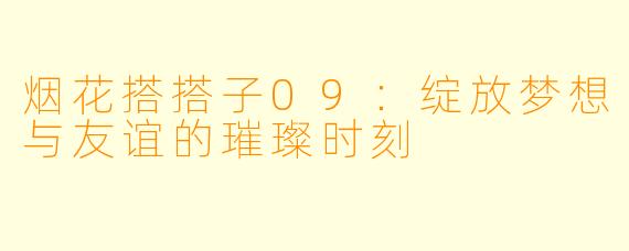 烟花搭搭子09：绽放梦想与友谊的璀璨时刻