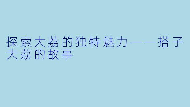 探索大荔的独特魅力——搭子大荔的故事