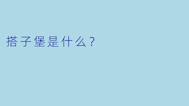 搭子堡是什么？  