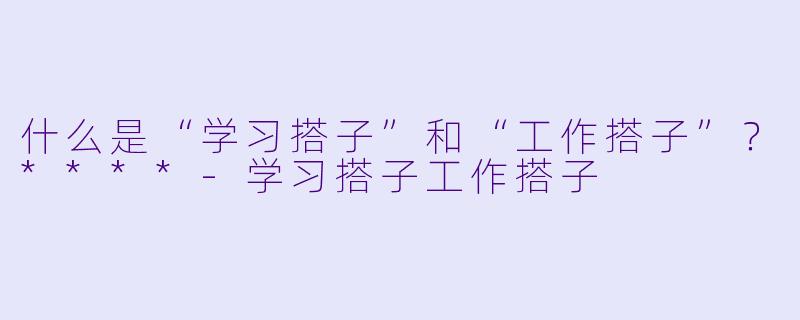 什么是“学习搭子”和“工作搭子”?****