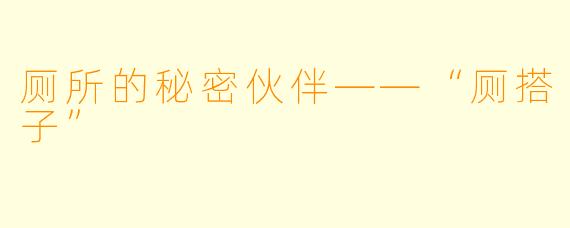 厕所的秘密伙伴——“厕搭子”