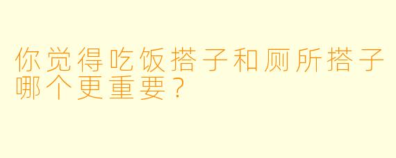 你觉得吃饭搭子和厕所搭子哪个更重要？