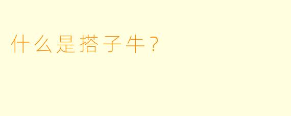 什么是搭子牛？