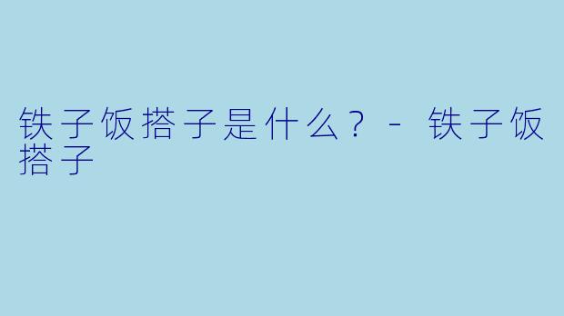 铁子饭搭子是什么？
