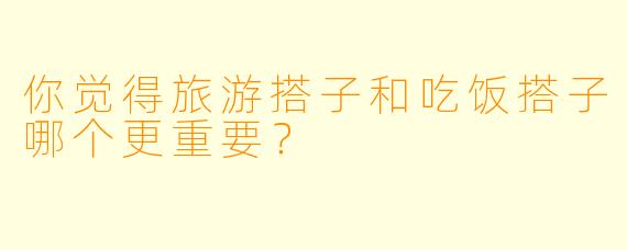 你觉得旅游搭子和吃饭搭子哪个更重要？