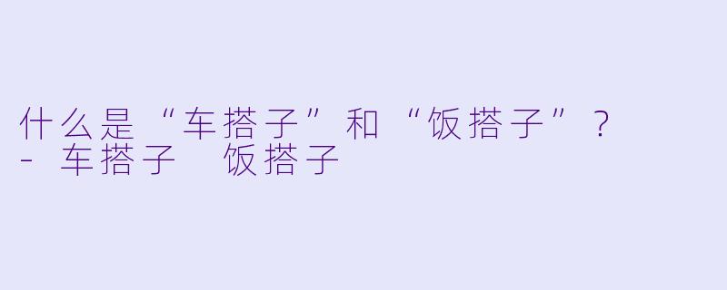 什么是“车搭子”和“饭搭子”？  
