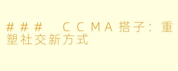 ### CCMA搭子：重塑社交新方式