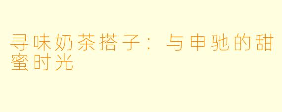 寻味奶茶搭子:与申驰的甜蜜时光