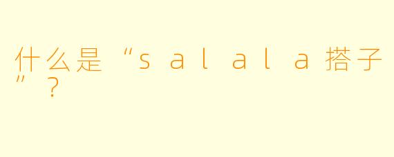 什么是“salala搭子”？  
