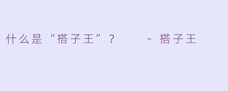 什么是“搭子王”？  