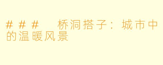 ### 桥洞搭子：城市中的温暖风景