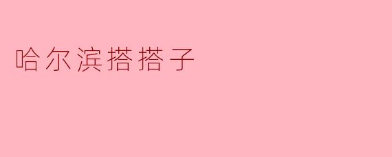 哈尔滨搭搭子