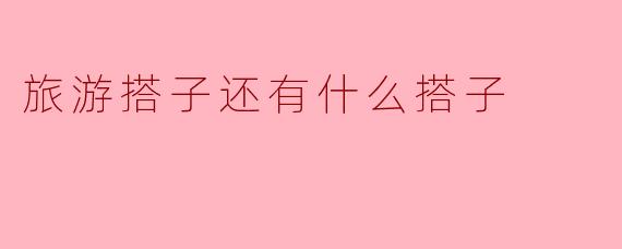 旅游搭子还有什么搭子