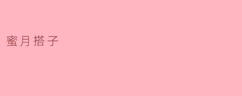 蜜月搭子