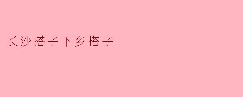 长沙搭子下乡搭子