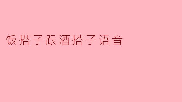 饭搭子跟酒搭子语音